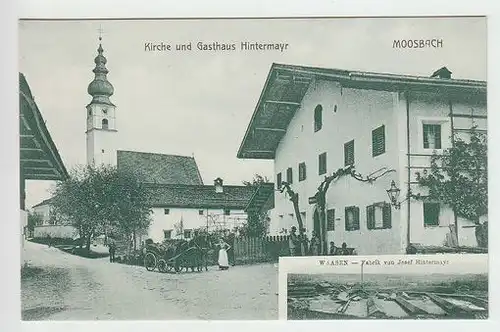 Mossbach. Kirche und Gasthaus Hintermayr.... 1900