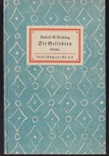 BINDING, Die Geliebten. Gedichte. 1551-10