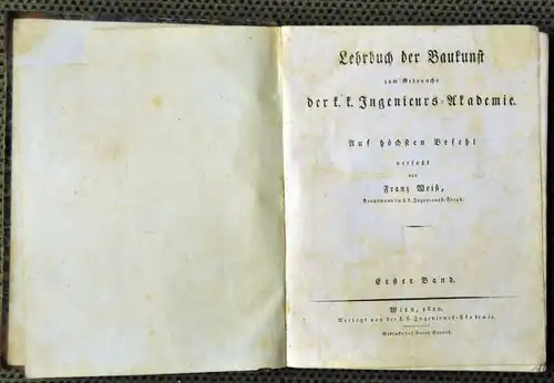 WEISS, Lehrbuch der Baukunst zum Gebrauche der... 1820