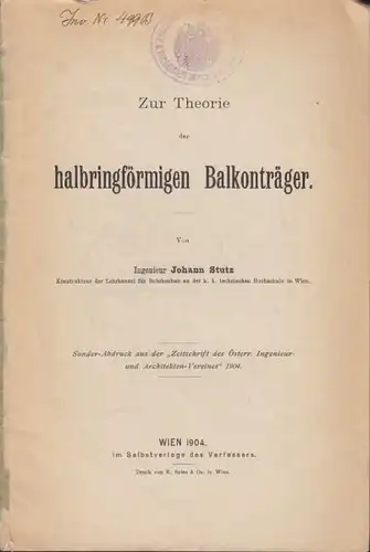 STUTZ, Zur Theorie der halbringförmigen... 1904
