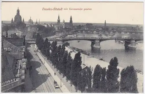 Dresden-Altstadt vom Terrassenufer gesehen. 1900