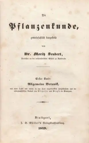 SEUBERT, Die Pflanzenkunde, gemeinfaßlich... 1849