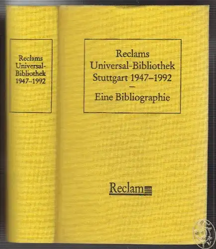 Reclams Universal-Bibliothek Stuttgart 1947-1992. Eine Bibliographie. MEIER, Die