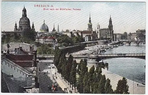 Dresden-A. Blick nach der Brühl'schen Terrasse. 1906