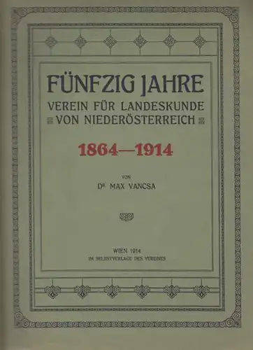 VANCSA, Fünfzig Jahre Verein für Landeskunde... 1914