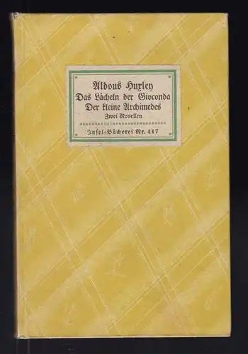 Das Lächeln der Gioconda. Jung-Archimedes. Zwei Novellen. Übertragen vopn Herber