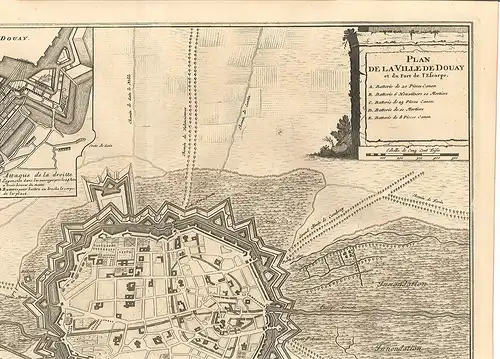 Plan de la Ville de Douay et du Fort de l`Escarpe.