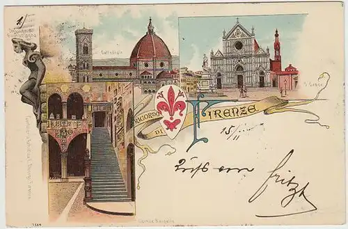 Ricordo di Firenze. Cattedrale. S. Groce.... 1890