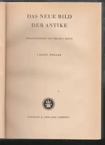 BERVE, Das neue Bild der Antike. 1942