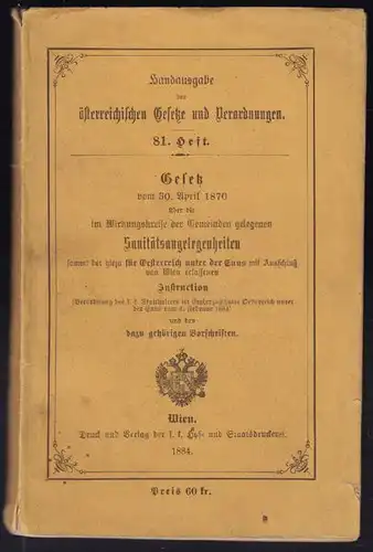 Gesetz vom 30. April 1870 ü. d. im... 1884