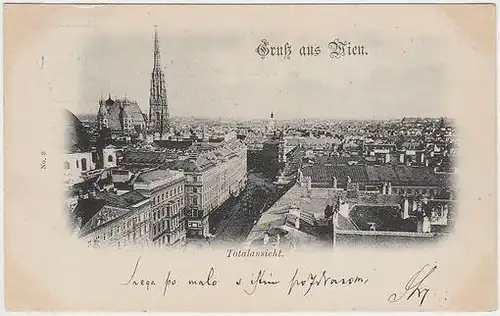 Gruß aus Wien. Totalansicht. 1890