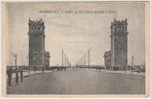 Warszawa - Most w na wisle wjad z pragi. 1900