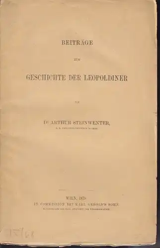 STEINWENTER, Beiträge zur Geschichte der... 1879