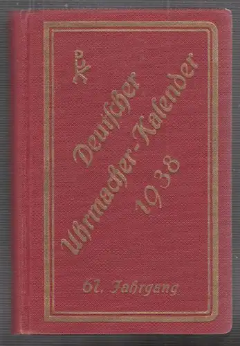 KAMES, Deutscher Uhrmacher-Kalender für das... 1937