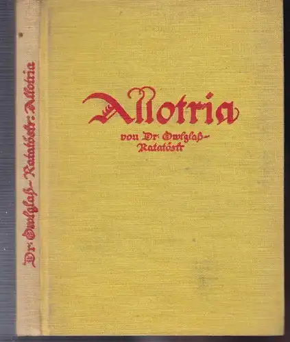 OWLGLASS-RATATÖSKR d. i. Erich Blaich., Allotria. 1927