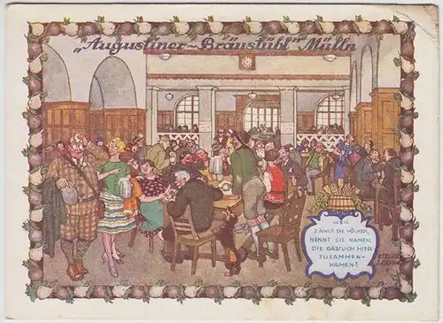 "Augustiner-Bräustübl" Mülln. Wer zählt die... 1900