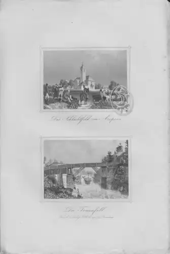 Das Schlachtfeld von Aspern. Der Traunfall. 1842