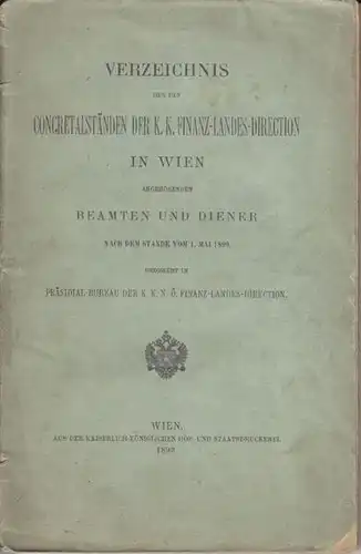 Verzeichnis der den Concretalständen der k. k.... 1899