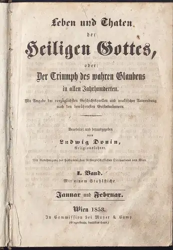 DONIN, Leben und Thaten der Heiligen Gottes,... 1853