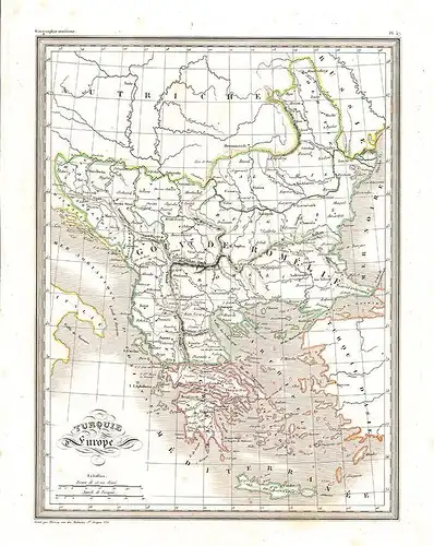 Turquie d' Europe. Gravée par Thierry. 1837