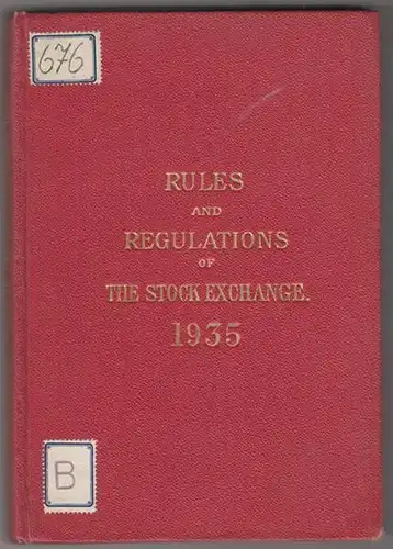 GREEN, Rules and Regulations of the Stock... 1935