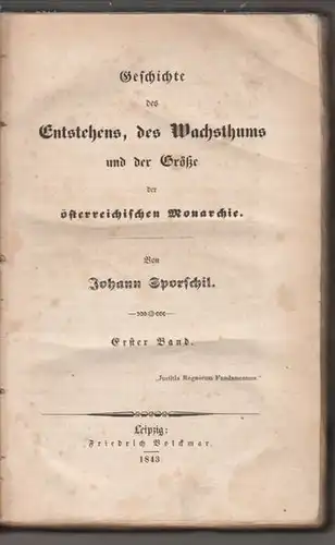 SPORSCHIL, Geschichte des Entstehens, des... 1843