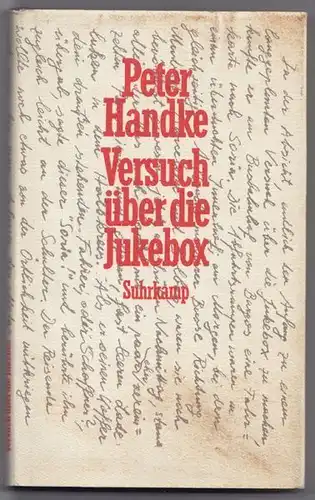 HANDKE, Versuch über die Jukebox. 1990