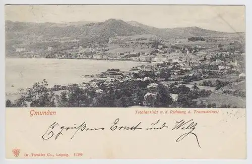 Gmunden. Totalansicht (v. d. Richtung d.... 1900