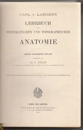 LANGER, Lehrbuch der systematischen und... 1911
