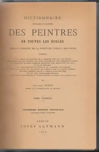SIRET, Dictionnaire historique et raisonne des... 1924