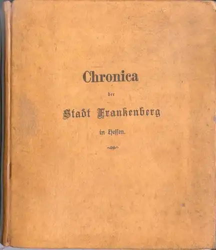 GERSTENBERGER, Chronica und altes Herkommen der... 1850