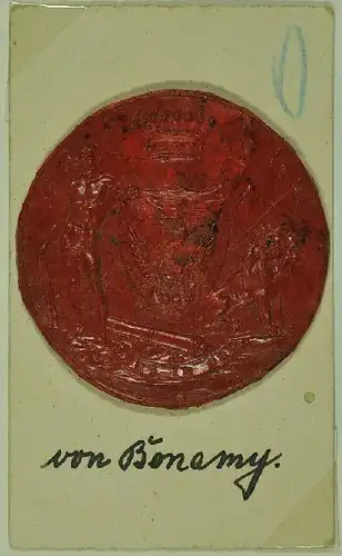 Wappensiegel des Hauses Bonamy. Wappenschild... 1800