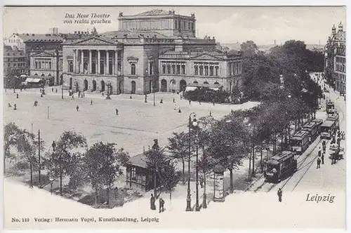 Leipzig. Das Neue Theater von rechts gesehen. 1900