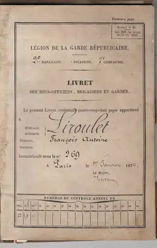 Livret des Sous-Officiers, Brigadiers et... 1874