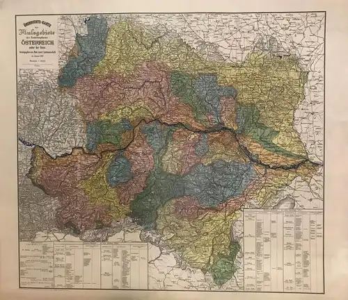 Übersichts-Karte der Flußgebiete des Erzherzogthums Österreich unter der Enns. H