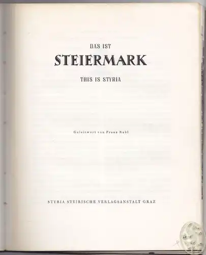 NABL, Das ist Steiermark / this is Styria. 1947