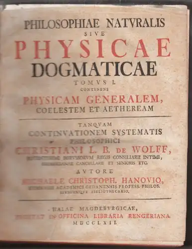 HANOV, Philosohiae naturalis sive Physicae... 1762