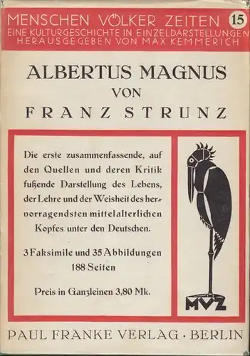 STRUNZ, Albertus Magnus. Weisheit und... 1926