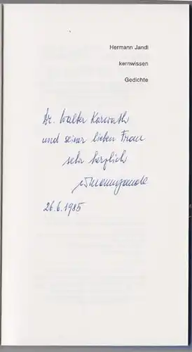 JANDL, Kernwissen. Gedichte. 1985