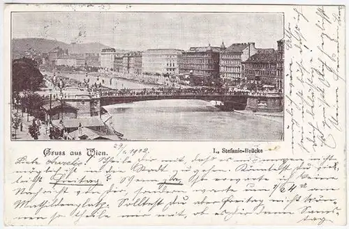 Gruss aus Wien. I., Stefanie-Brücke. 1900