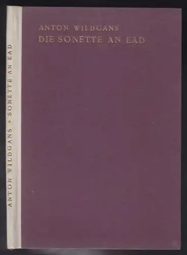WILDGANS, Sonette an Ead. 1922