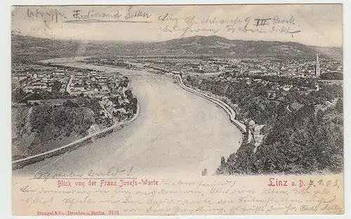 Linz a. D. Blick von der Franz Josefs-Warte. 1890