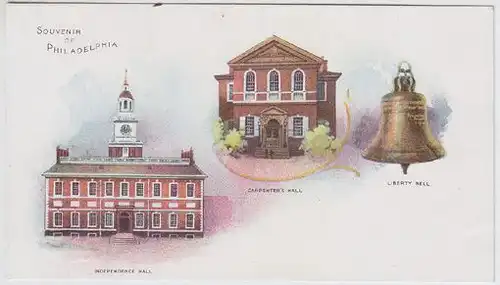 Souvenir of Philadelphia. Independence Hall. Carpenter`s Hall. Liberty Bell.