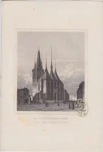 Die St. Nicolauskirche in Laun. 1842