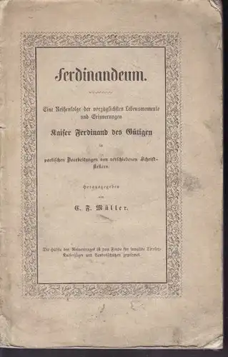 MÜLLER, Ferdinandeum. Eine Reihenfolge der... 1851