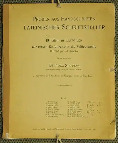 STEFFENS, Proben aus Handschriften lateinischer... 1880