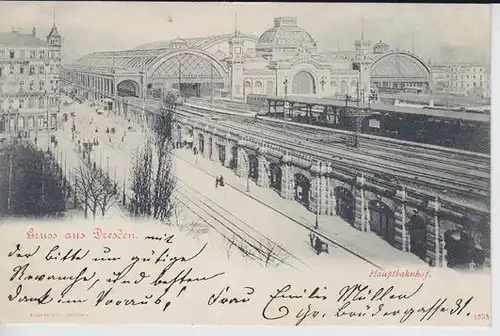 Gruss aus Dresden. Hauptbahnhof. 1898