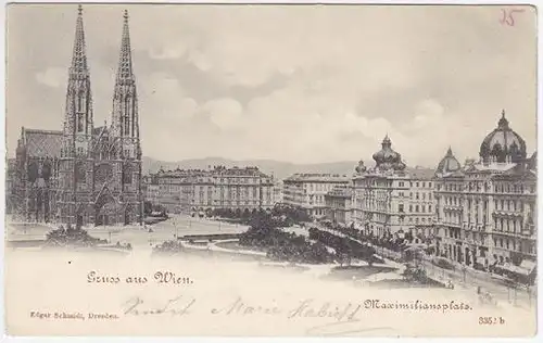 Gruss aus Wien. Maximiliansplatz. 1890