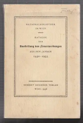 Nationabibliothek in Wien. Katalog der... 1936