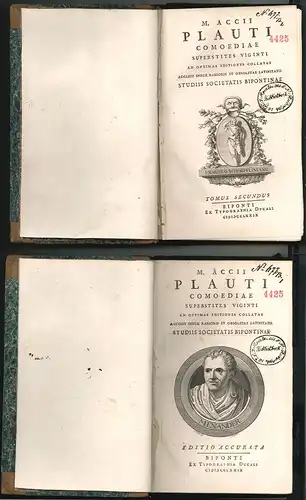 PLAUTUS, M. Accii Plauti Comoediae superstrites... 1779